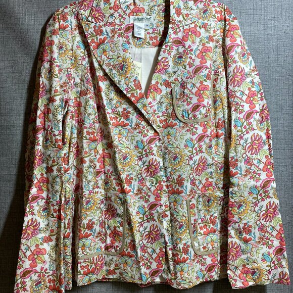 Coldwater Creek Blazer Linen Blend Button Collar Pockets Y2K 1X - Picture 1 of 9